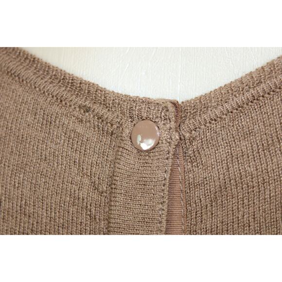 Maje Women's Sweater Cashmere & Silk Long Sleeve Snap Back Brown Size S T2 - Picture 5 of 9